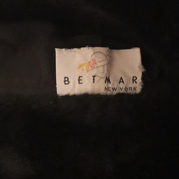 Vintage Betmar New York fur 90\'s black bucket hat,  \